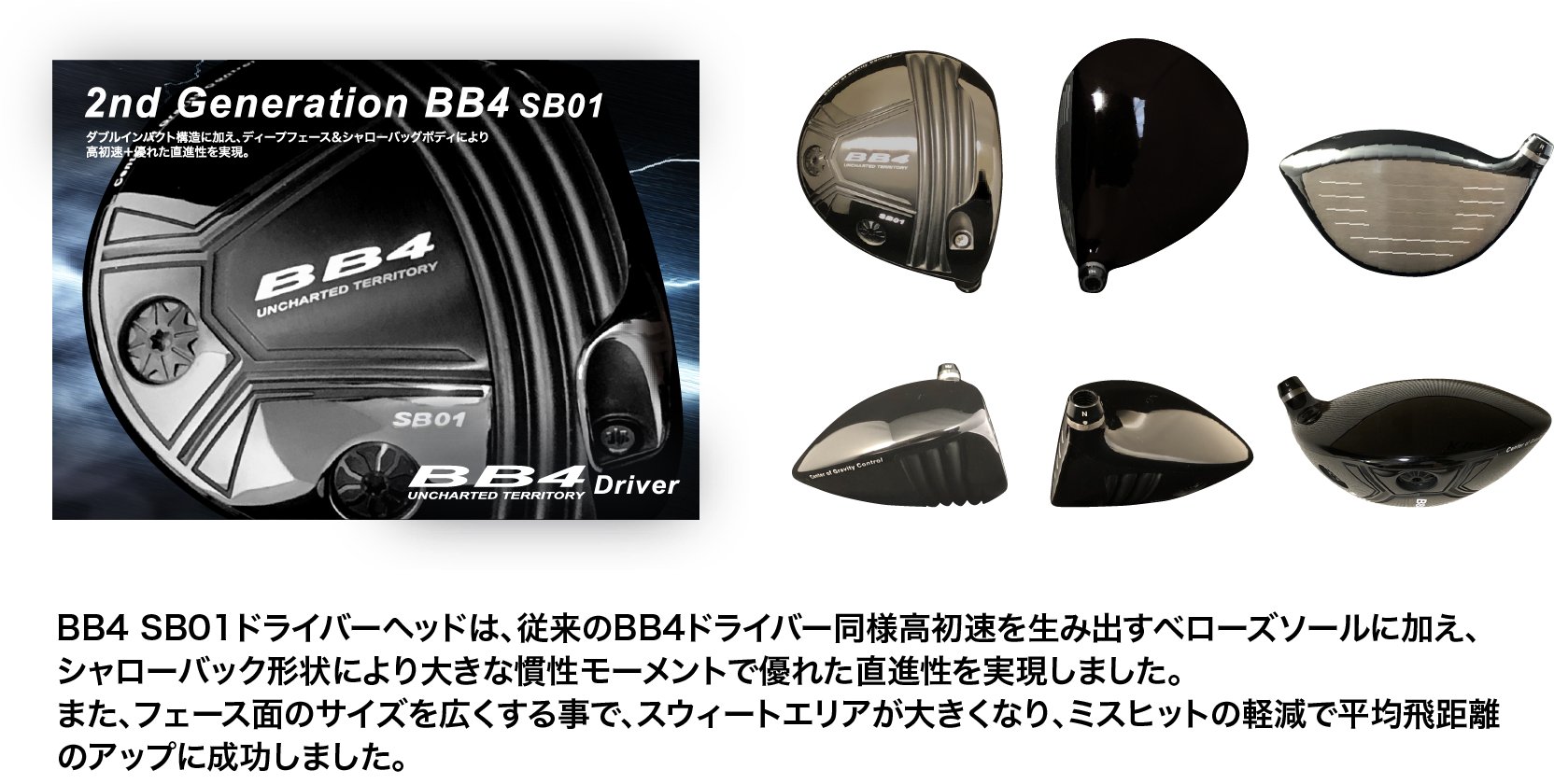 Progress プログレス BB4 SB01 可変式 (9.5°-11.5°) ドライバー ヘッドのみ スリーブ付 - スポーツ別